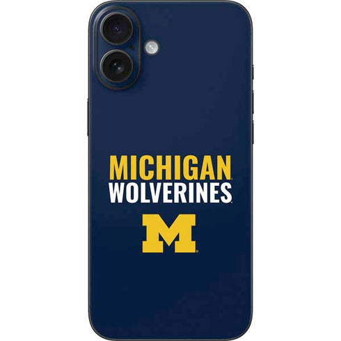 University of Michigan Wolverines M iPhone 16 Plus Skin